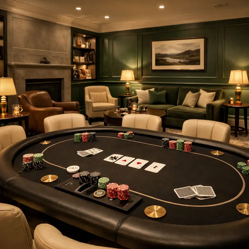 The Card Lounge at Card Jetty Launceston set up for a private poker group