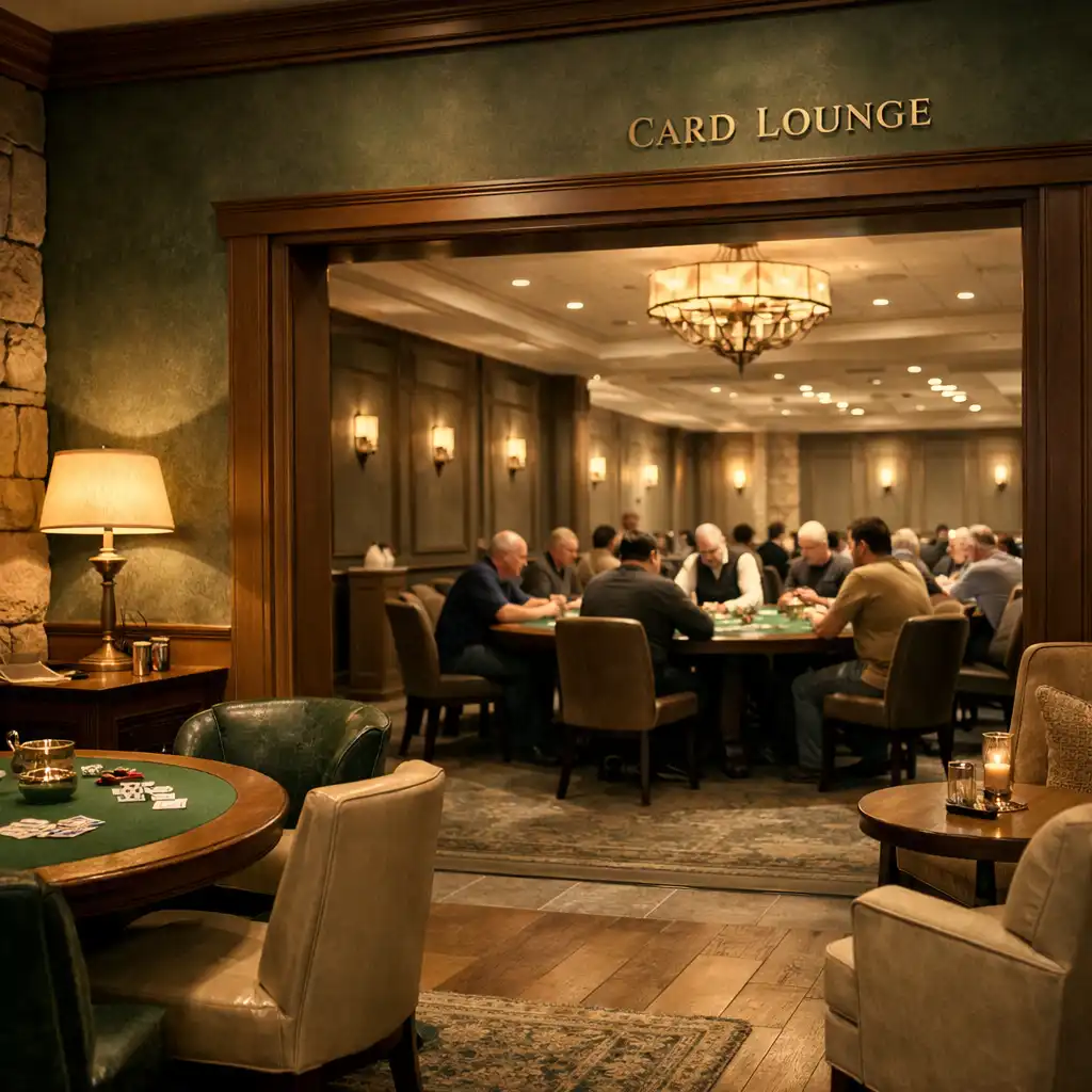 Transition between the Card Lounge and the main Poker Room